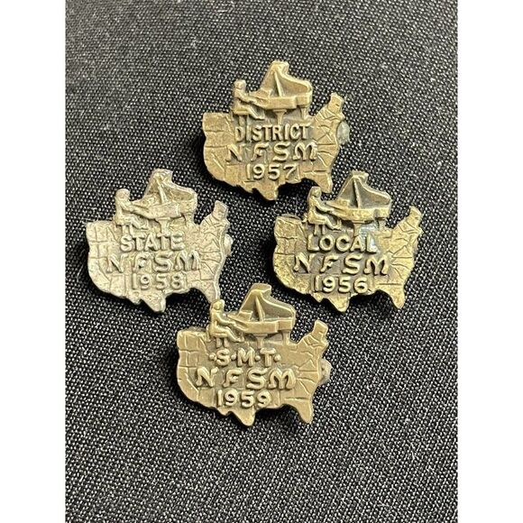 Vtg NFSM Pin Lot 1956-1959 National Fraternity Student Musicians District State